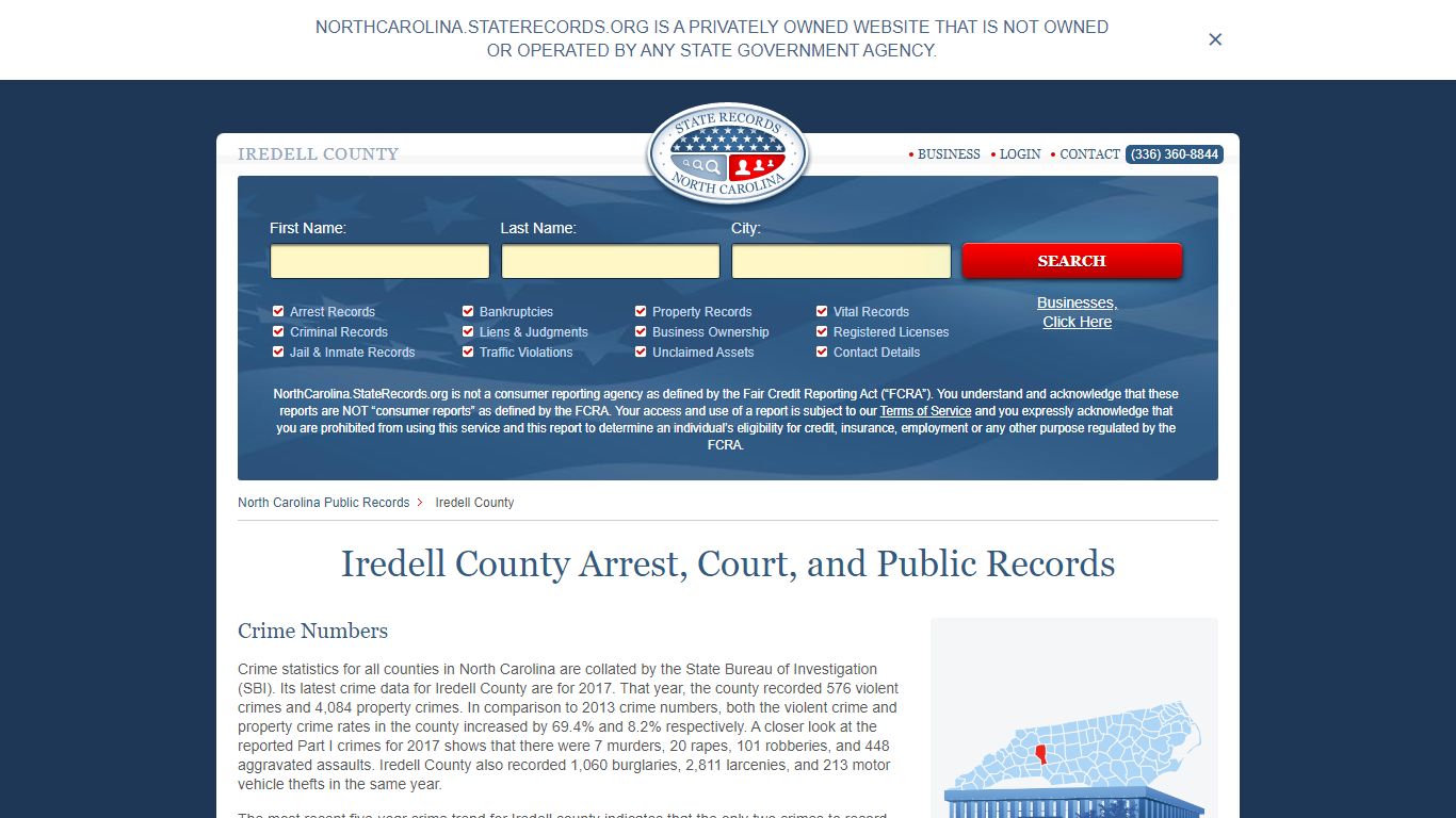 Iredell County Arrest, Court, and Public Records