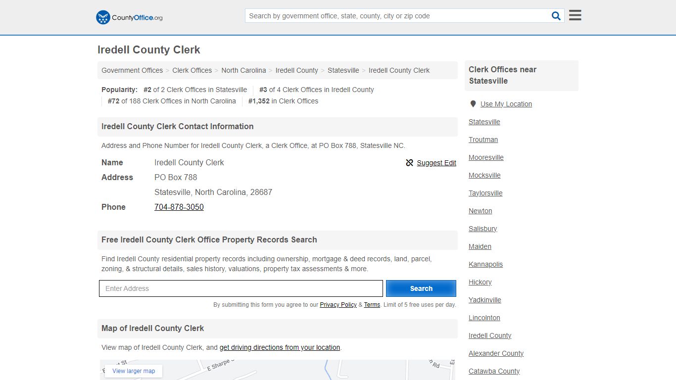 Iredell County Clerk - Statesville, NC (Address and Phone)